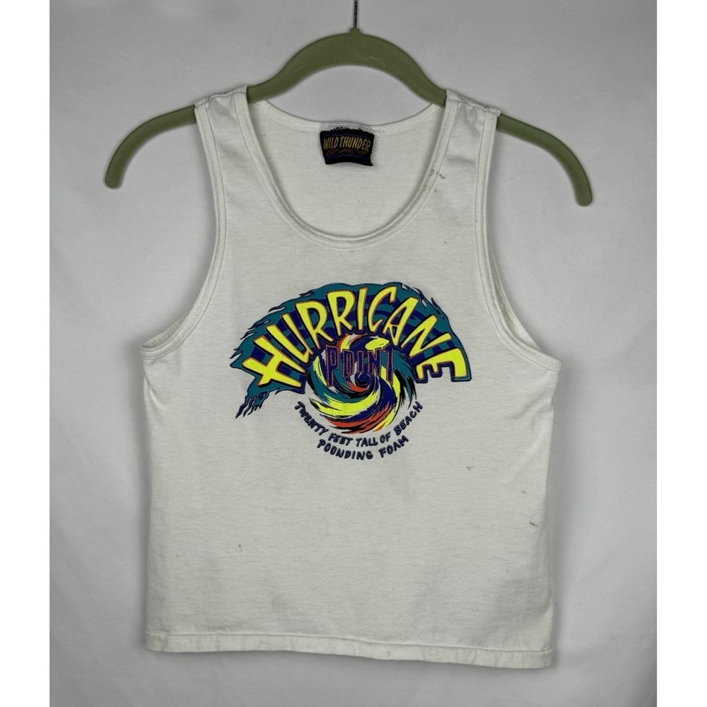 Vintage Wild Thunder Beach Tank Top Womens XS/S Kids L Hurricane Point Baby Tee